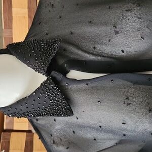 JKara beaded sheer jacket